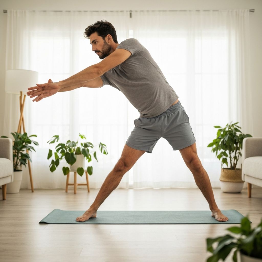 Man following healthy daily routine