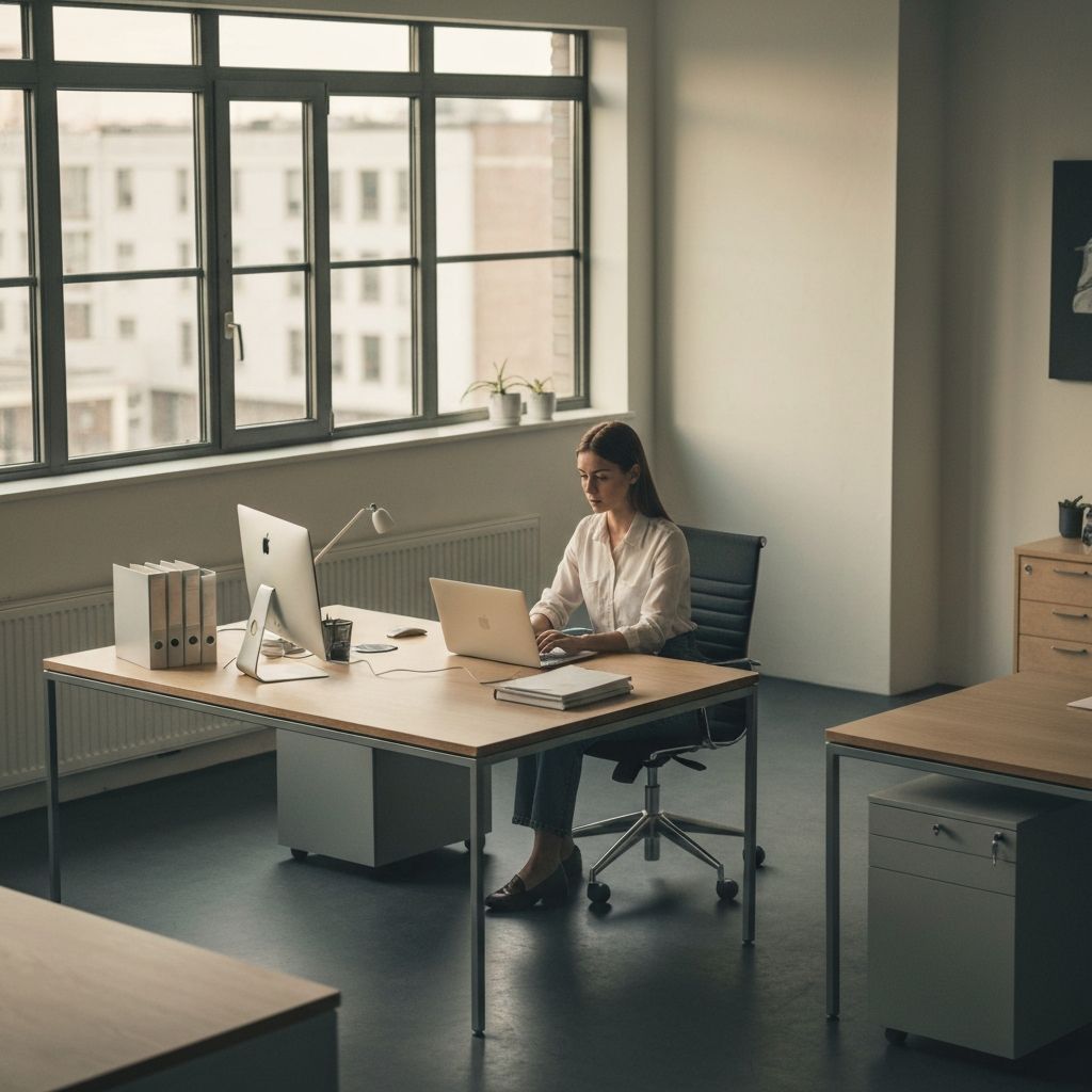 Focused work environment with natural light